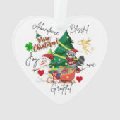 メリークリスマス ハート オーナメント | Joy&Love デザイン (裏面)