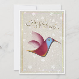 「メリークリスマス」ハummingbirdホリデーカード おしゃれ シーズンカード