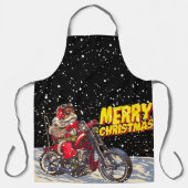 メリークリスマス バイカー サンタクロース エプロン (正面)