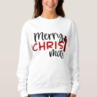 メリークリスマス バッファローチェック柄 クリスチャンTシャツ スウェットシャツ