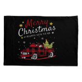 メリークリスマス バッファロー トラック スノーマン ツリー レッド プラ 枕カバー (裏面)