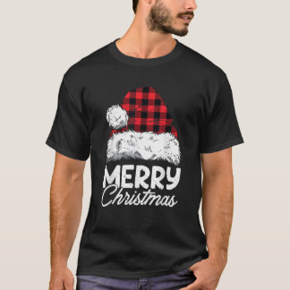 メリークリスマス バッファロー プラッド 赤 サンタ ハット クリスマス P Tシャツ
