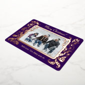 メリークリスマス – バラ金ゴールドの装飾 箔シーズンカード (回転した状態)