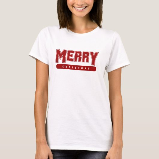 メリークリスマス – バーシティレッド Tシャツ (正面)
