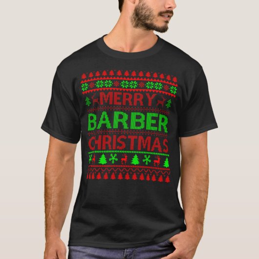 メリークリスマス バーバー ギフト Tシャツ (正面)