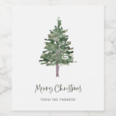 メリークリスマス |パインミニマルシンプル ワインラベル (シングルラベル)