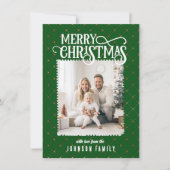 メリークリスマス!パターエレガントン緑のフォトカード シーズンカード (正面)