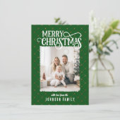 メリークリスマス!パターエレガントン緑のフォトカード シーズンカード (スタンド正面)