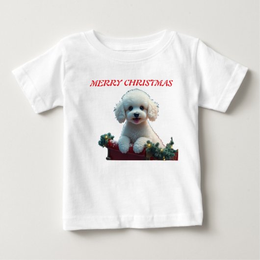 メリークリスマス・パピー ベビーTシャツ (正面)