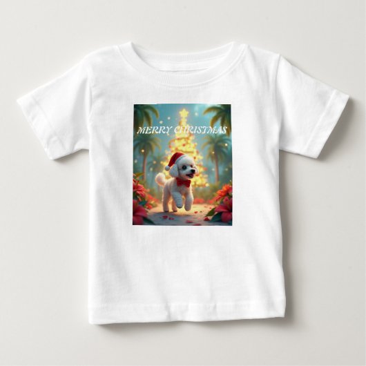 メリークリスマス・パピー ベビーTシャツ (正面)