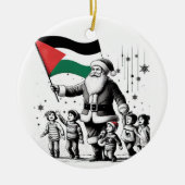 メリークリスマス、パレスチナ：統一オルナムを起こすだけ セラミックオーナメント (正面)