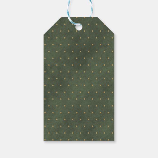 メリークリスマス・パーソナライズされたグリーンベルベット ギフトタグ (裏面)