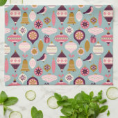 メリークリスマス |パープルピンクホリデーキッチントーウェ キッチンタオル (折り畳み)