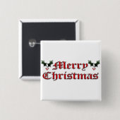 メリークリスマス-ヒイラギ 缶バッジ (正面&裏面)