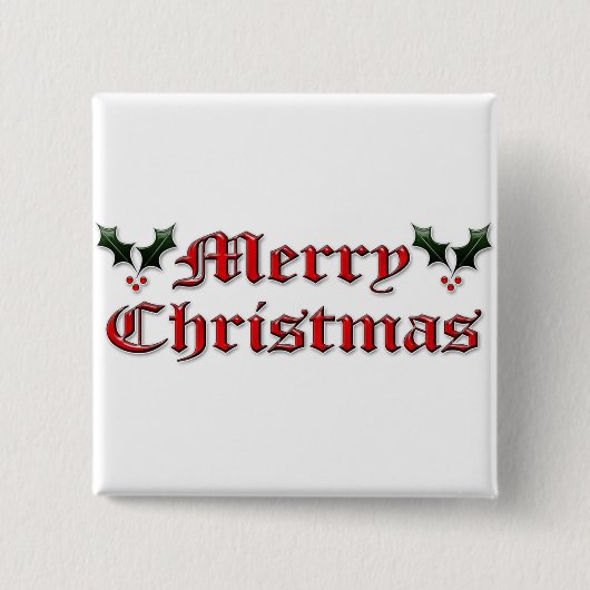 メリークリスマス-ヒイラギ 缶バッジ (正面)