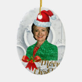 メリークリスマス・ヒラリー・クリントン セラミックオーナメント (正面)