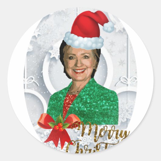 メリークリスマス・ヒラリー・クリントン ラウンドシール (正面)