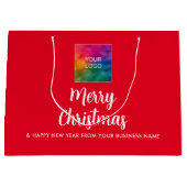 メリークリスマス　ビジネス　カンパニー　ロゴ　マーク ラージペーパーバッグ (正面)