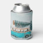 メリークリスマス：ビンテージ車はがき。 缶クーラー (缶正面)