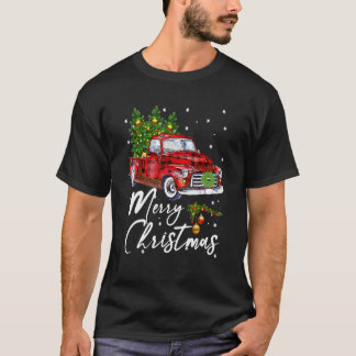 メリークリスマス ビンテージ ワゴン 赤いトラック ツリー パジャマ Tシャツ