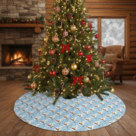 メリークリスマス ビーキーパー パターン ブラッシュドポリエステルツリースカート
