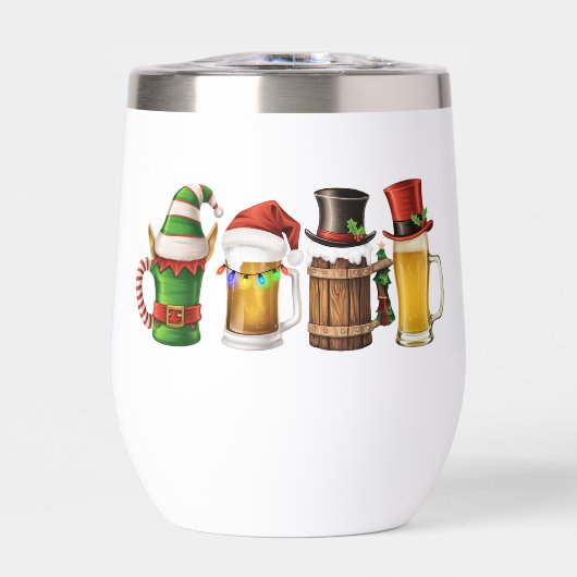 メリークリスマス ビール 飲む サンタ ビール好き (正面)
