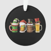 メリークリスマス ビール 飲む サンタ ビール好き オーナメント (正面)