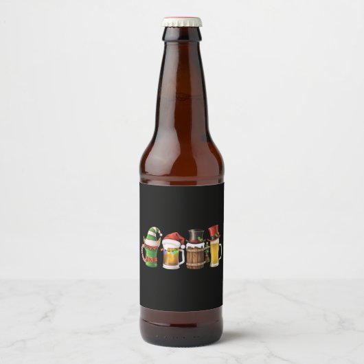 メリークリスマス ビール 飲む サンタ ビール好き ビールラベル (正面)
