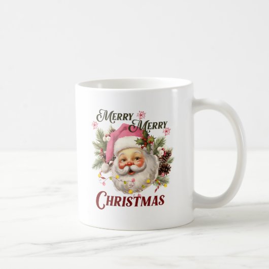 メリークリスマス – ピンクサンタ コーヒーマグカップ (右)