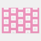 メリークリスマス |ピンクホワイトホットピンクタイポグラフィ ラッピングペーパーシート (正面3)