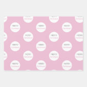 メリークリスマス |ピンクホワイトホットピンクタイポグラフィ ラッピングペーパーシート (正面2)