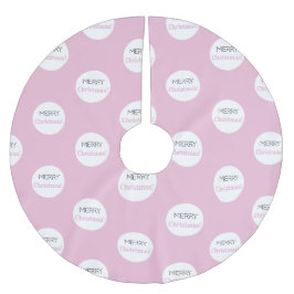 メリークリスマス! |ピンクモダンタイポグラフィ ブラッシュドポリエステルツリースカート