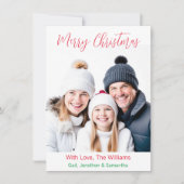 メリークリスマス |ファミリパーソナライズされた写真 シーズンカード (正面)