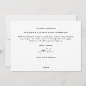 メリークリスマス ファミリーフォト モダンスクリプト シーズンカード (裏面)