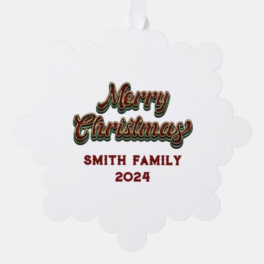 メリークリスマス – ファミリーマッチング オーナメントカード (正面)