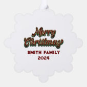 メリークリスマス – ファミリーマッチング オーナメントカード (裏面)