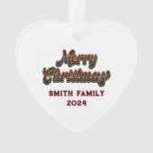 メリークリスマス – ファミリーマッチング オーナメント (裏面)