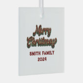 メリークリスマス – ファミリーマッチング ガラスオーナメント (正面右)