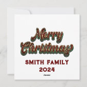 メリークリスマス – ファミリーマッチング シーズンカード (裏面)