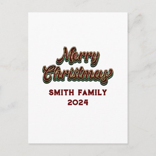メリークリスマス – ファミリーマッチング シーズンポストカード (正面)