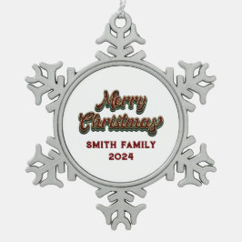 メリークリスマス – ファミリーマッチング スノーフレークピューターオーナメント