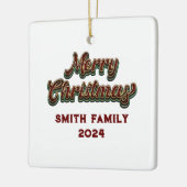 メリークリスマス – ファミリーマッチング セラミックオーナメント (左)