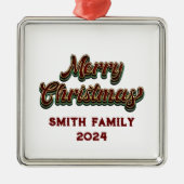 メリークリスマス – ファミリーマッチング メタルオーナメント (正面)
