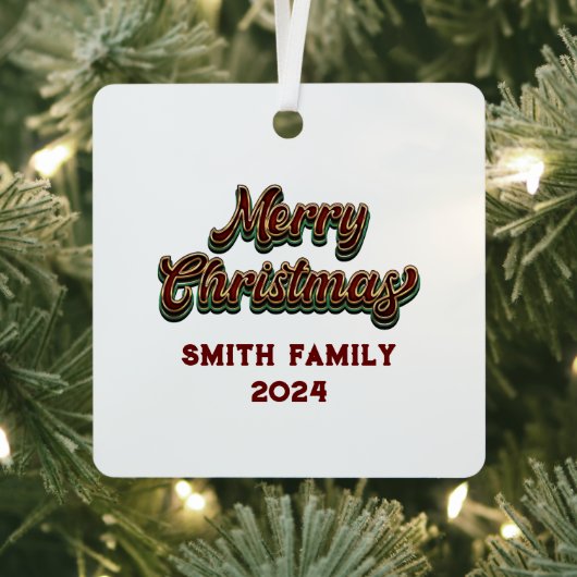 メリークリスマス – ファミリーマッチング メタルオーナメント (インサイチュ)