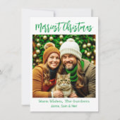 メリークリスマス |ファミリ写真 パーソナライズされた シーズンカード (正面)