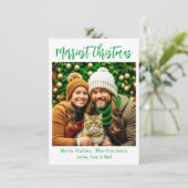 メリークリスマス |ファミリ写真 パーソナライズされた シーズンカード (スタンド正面)