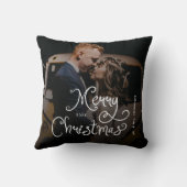 メリークリスマス ファンシー スクリプト カスタム フォト クッション (裏面)