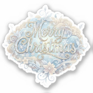 メリークリスマス ファンタジー タイポグラフィー シール