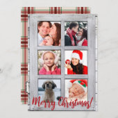 メリークリスマス、ファームハウス窓、写真6枚 シーズンカード (正面/裏面)