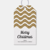 メリークリスマス フェイクゴールドラメ 白 ギフトタグ (正面)